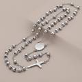 Hematite Rosary with Blessed Virgin Mary Medal