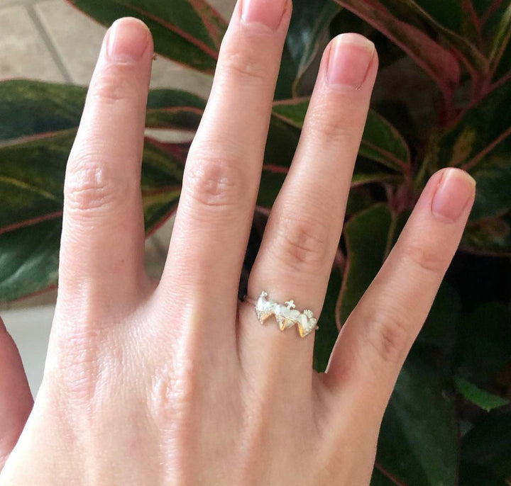 Sacred Hearts of the Holy Family Ring in Sterling Silver