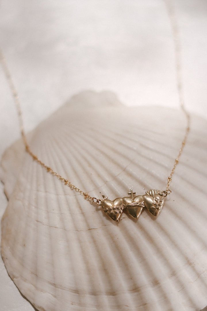 Sacred Hearts of the Holy Family Necklace