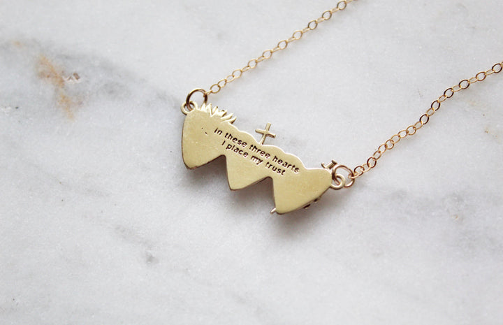 Sacred Hearts of the Holy Family Necklace