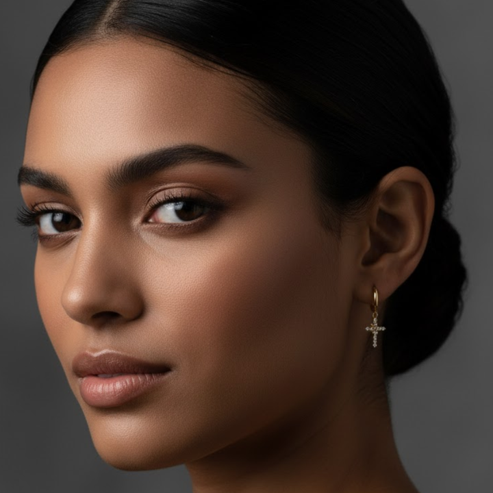 The Crown and Cross Earrings