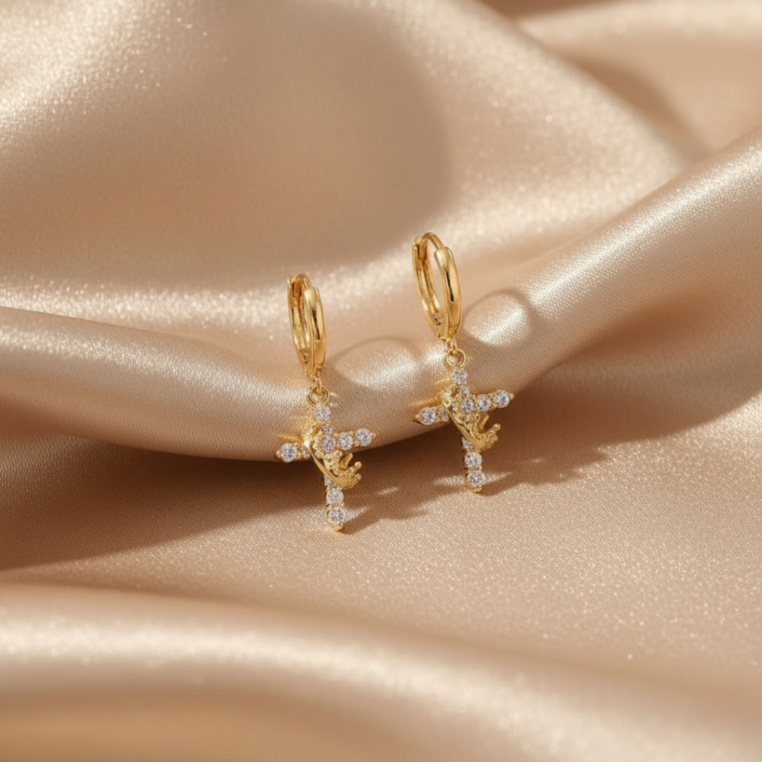 The Crown and Cross Earrings