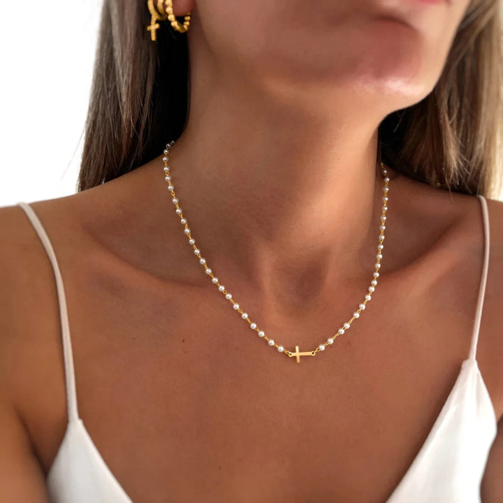 Pearl Cross Necklace