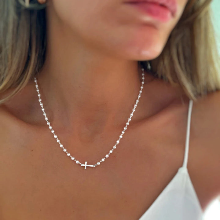 Pearl Cross Necklace