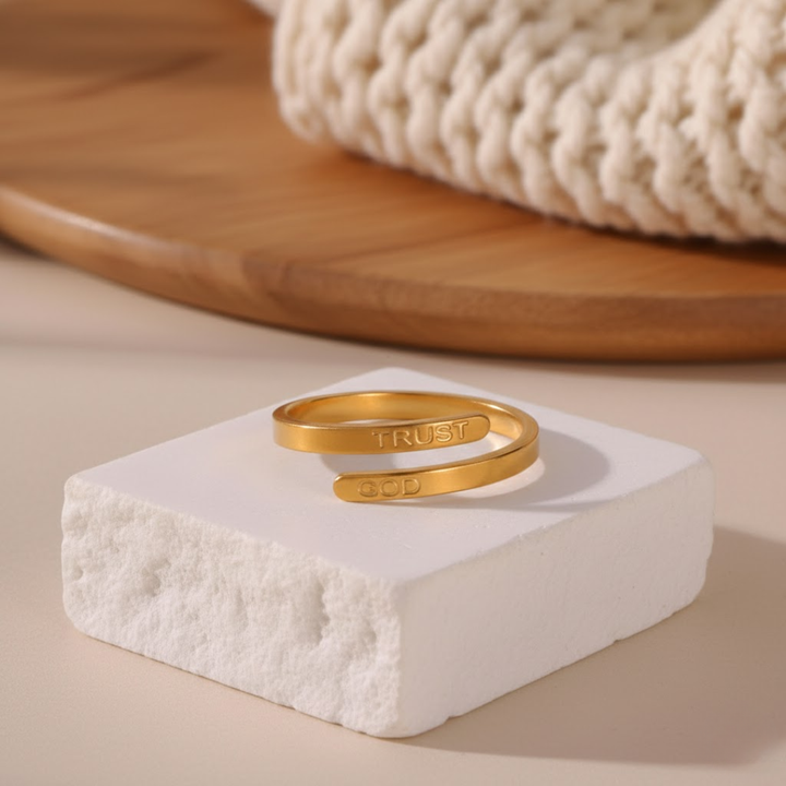 Trust God Adjustable Ring