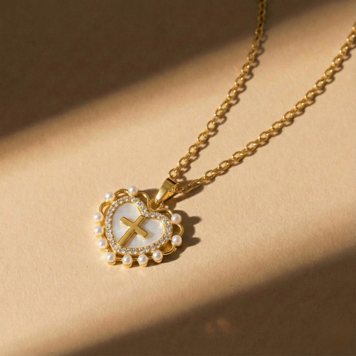 Heart Cross Necklace