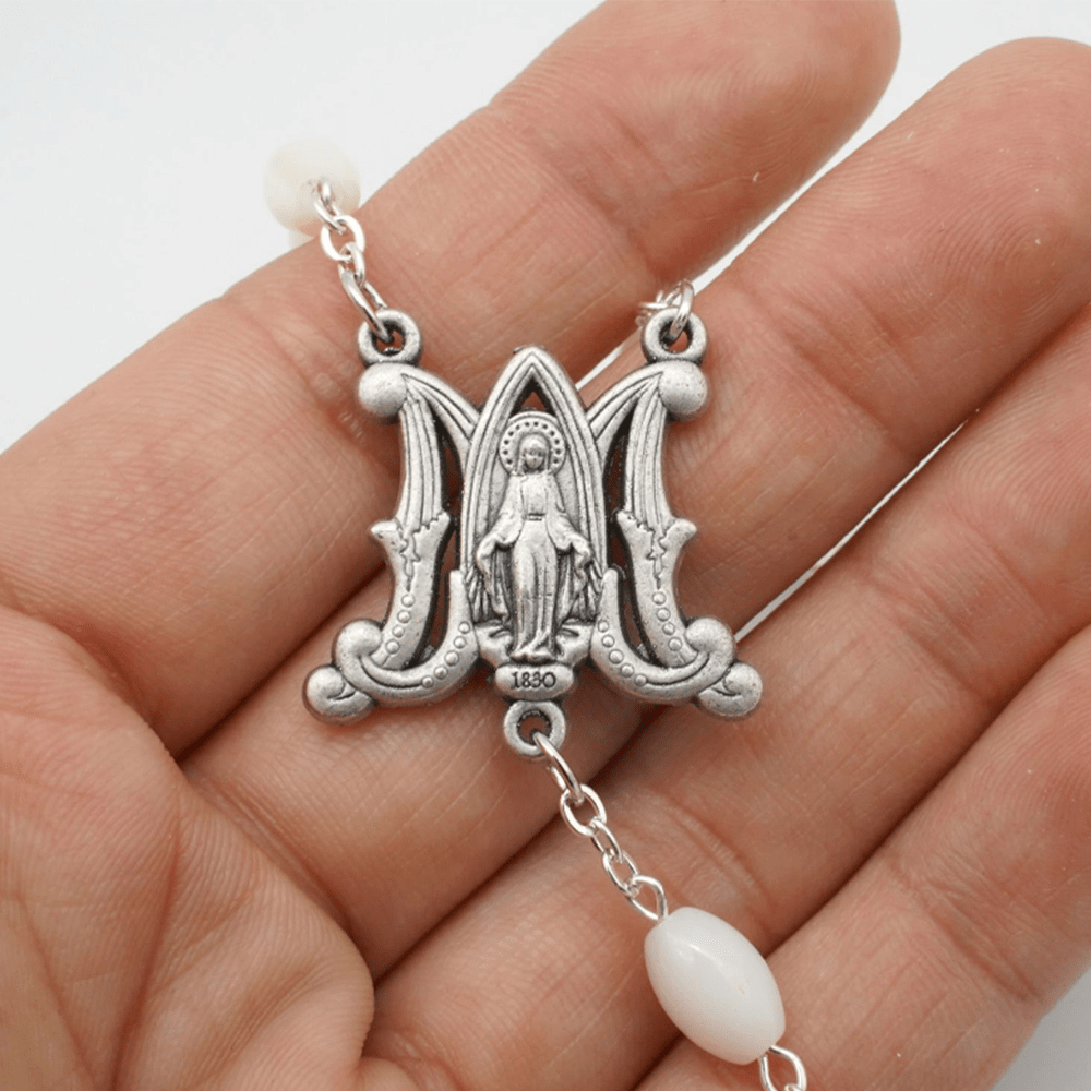 Blessed Virgin Mary Catholic Mother-of-Pearl Rosary