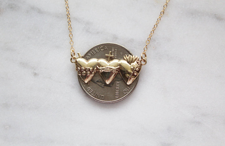 Sacred Hearts of the Holy Family Necklace
