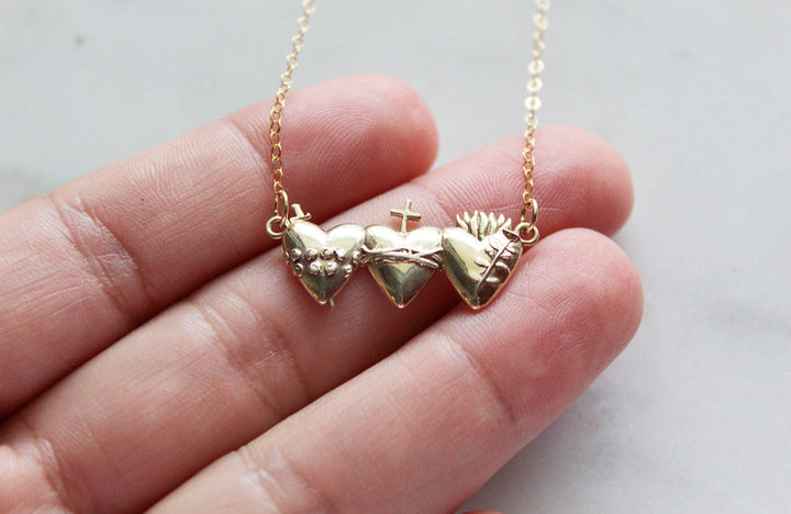 Sacred Hearts of the Holy Family Necklace