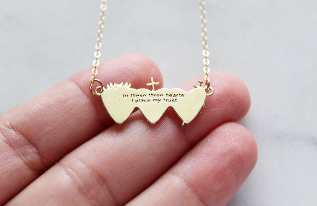 Sacred Hearts of the Holy Family Necklace