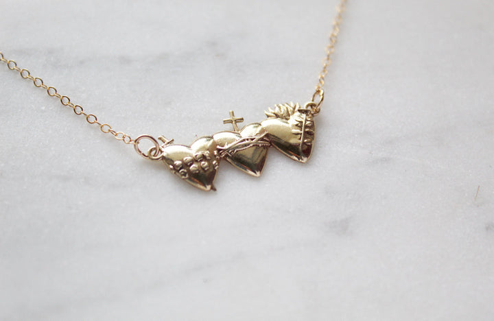 Sacred Hearts of the Holy Family Necklace