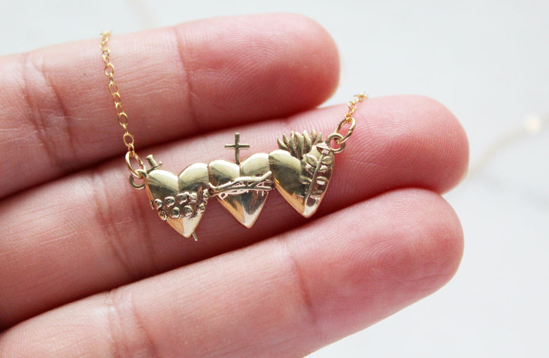 Sacred Hearts of the Holy Family Necklace