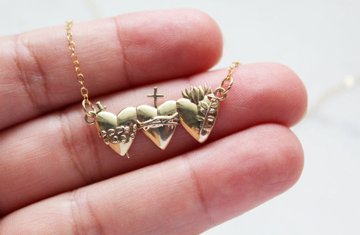 Sacred Hearts of the Holy Family Necklace