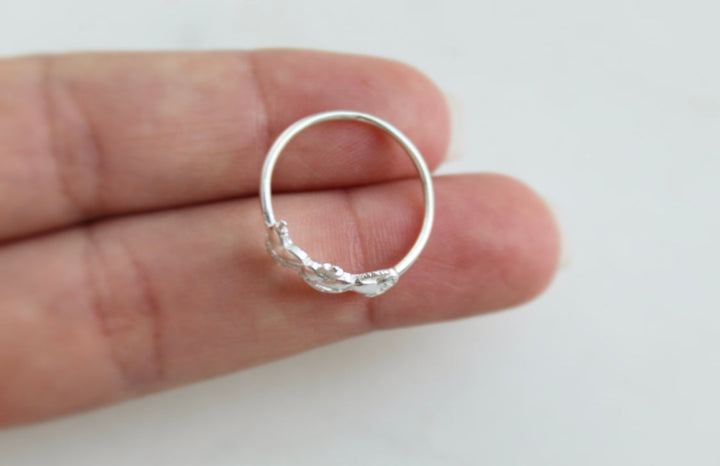 Sacred Hearts of the Holy Family Ring in Sterling Silver