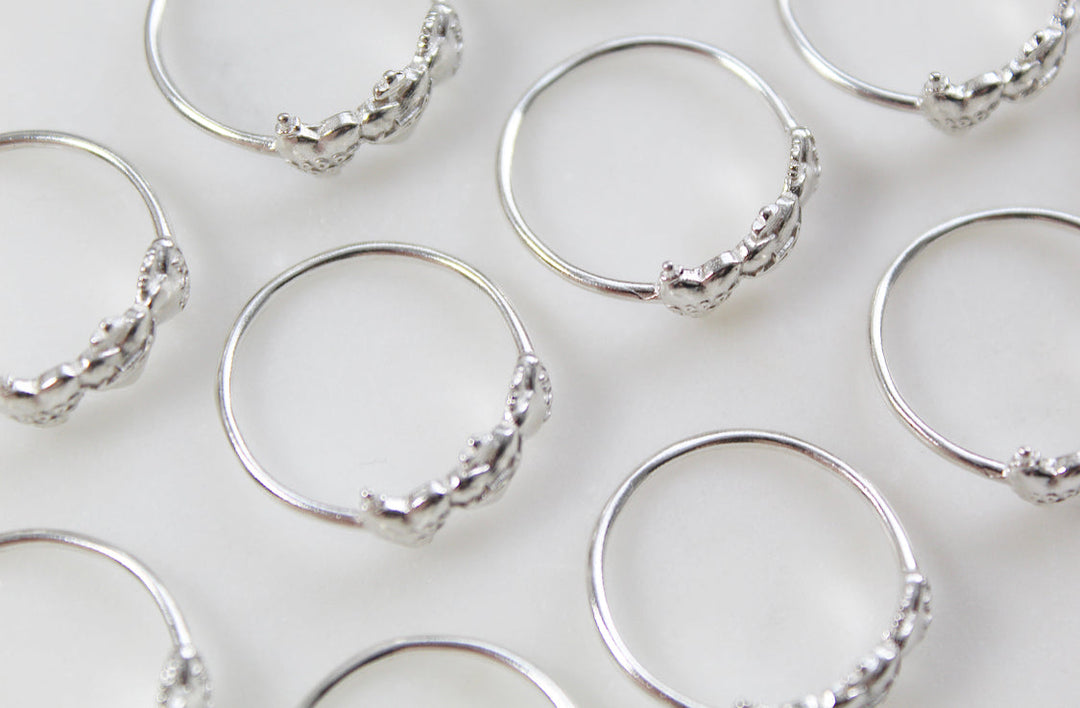 Sacred Hearts of the Holy Family Ring in Sterling Silver