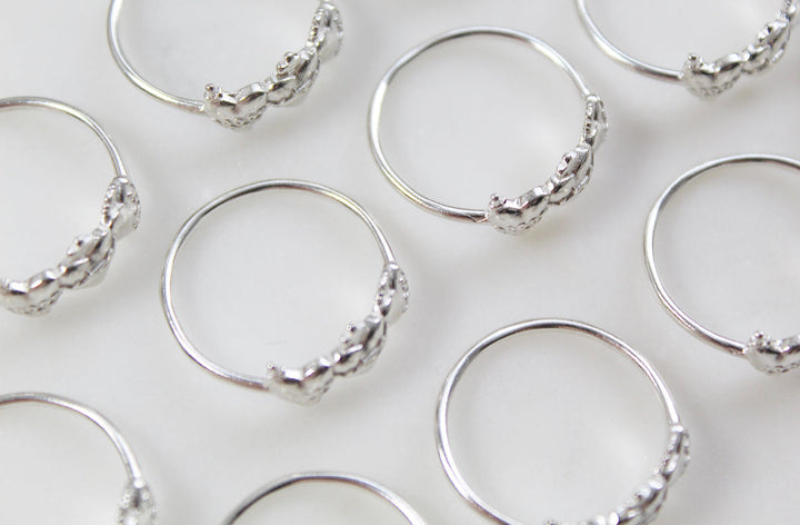 Sacred Hearts of the Holy Family Ring in Sterling Silver
