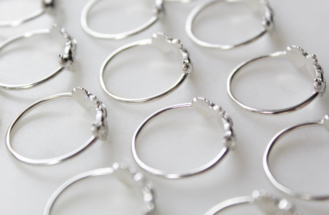 Sacred Hearts of the Holy Family Ring in Sterling Silver
