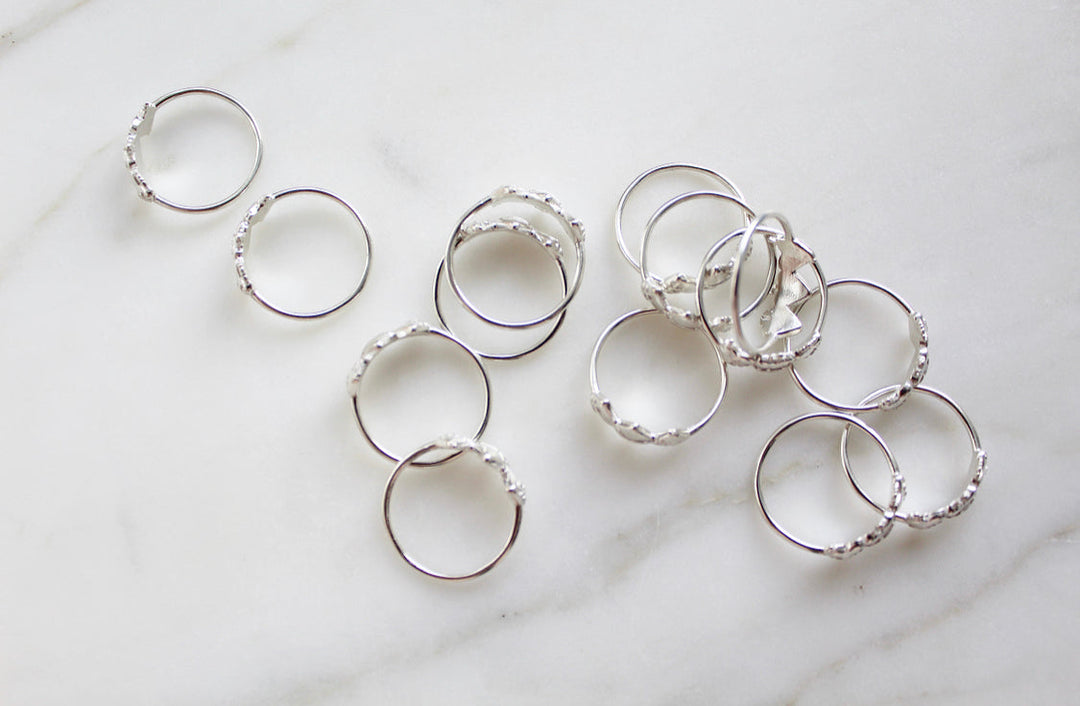 Sacred Hearts of the Holy Family Ring in Sterling Silver