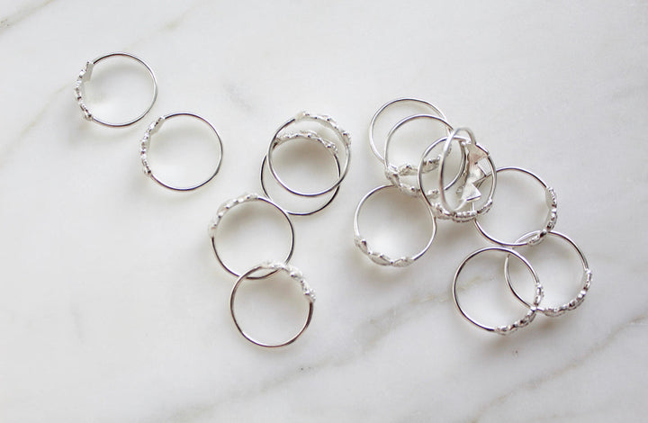 Sacred Hearts of the Holy Family Ring in Sterling Silver