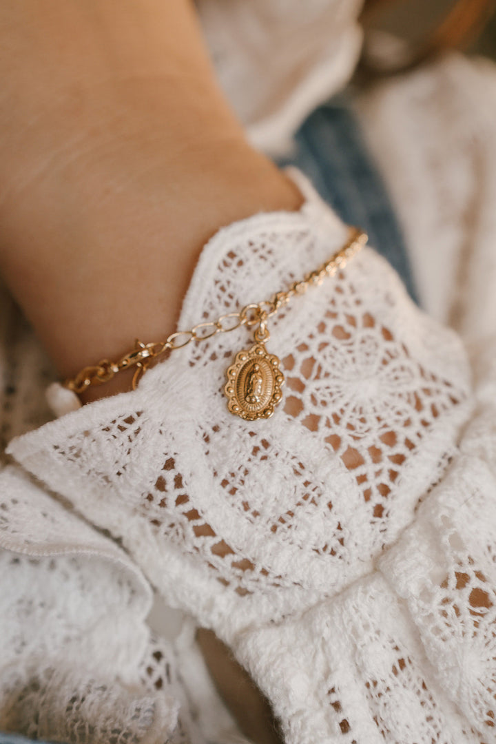 Our Lady of Guadalupe Scalloped Bracelet
