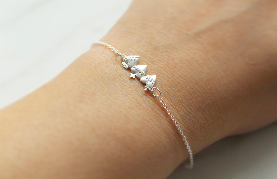 Sacred Hearts of the Holy Family Bracelet in Sterling Silver