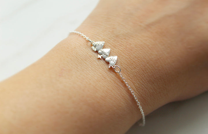 Sacred Hearts of the Holy Family Bracelet in Sterling Silver