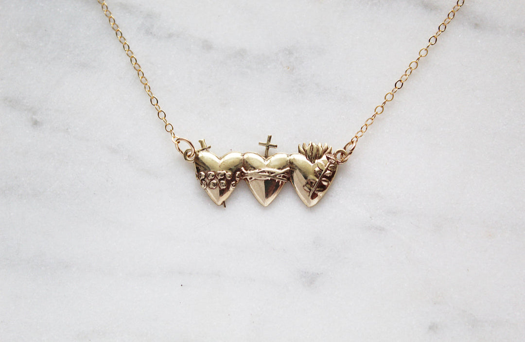 Sacred Hearts of the Holy Family Necklace