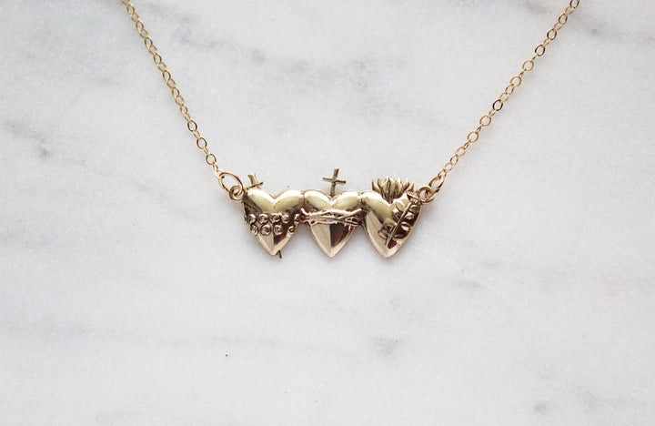 Sacred Hearts of the Holy Family Necklace