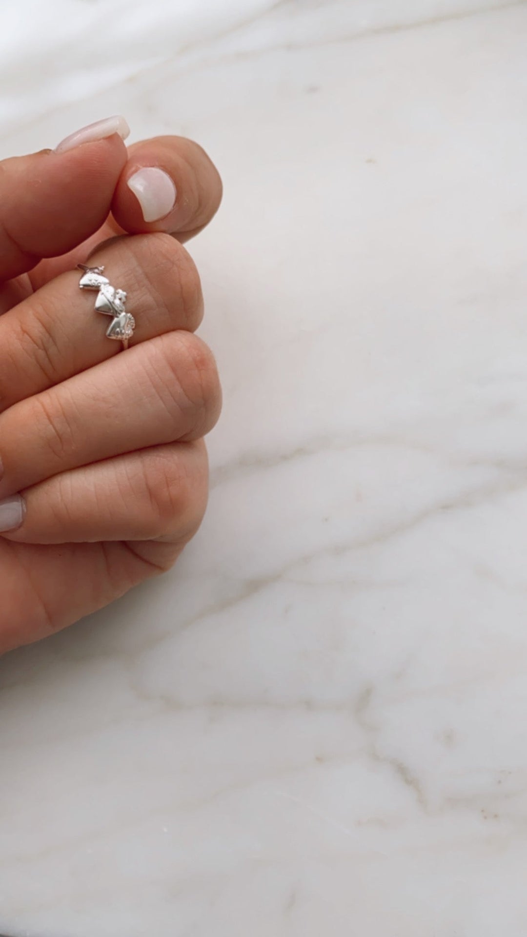 Sacred Hearts of the Holy Family Ring in Sterling Silver
