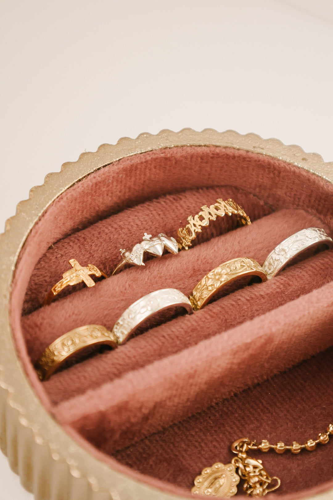Sacred Hearts of the Holy Family Ring in Sterling Silver