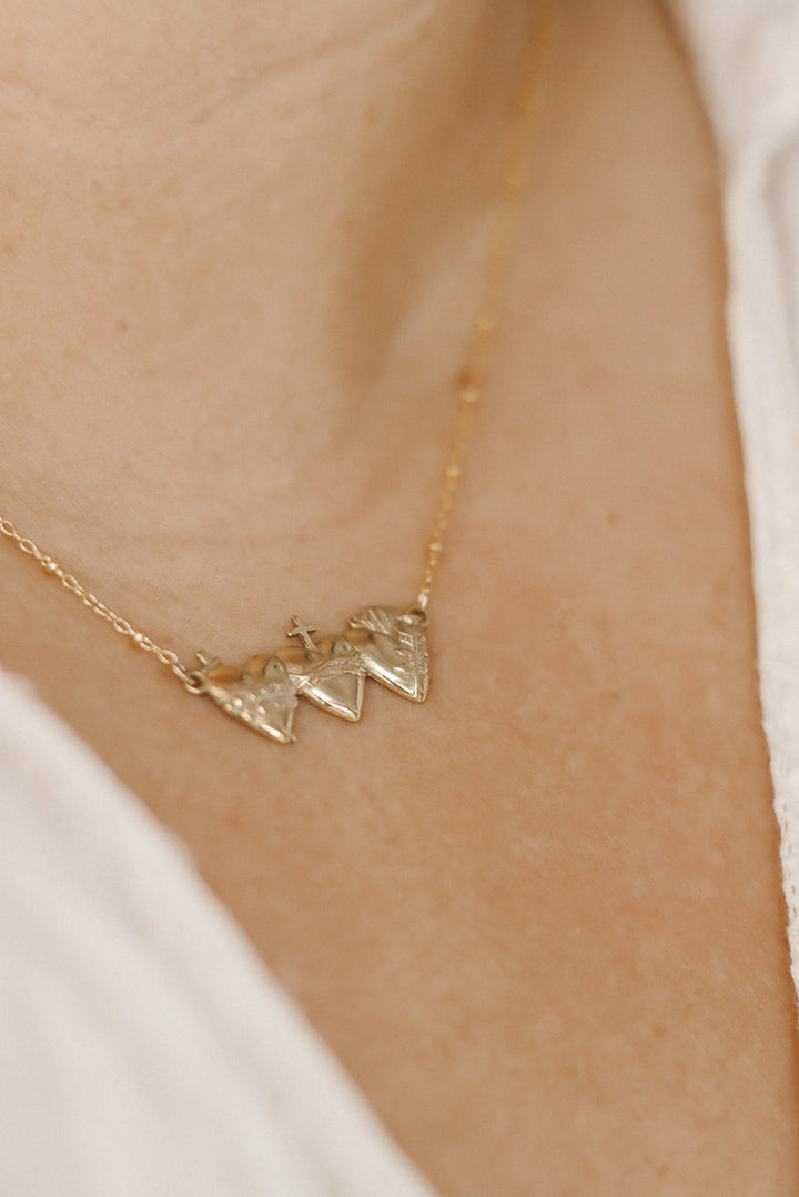 Sacred Hearts of the Holy Family Necklace