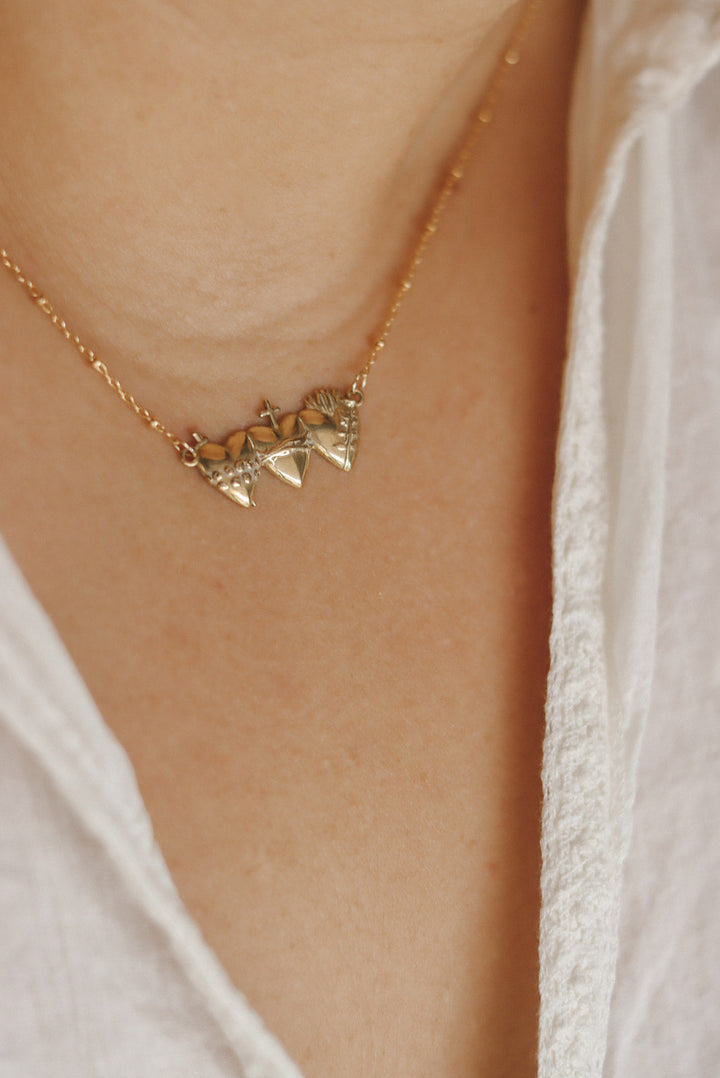 Sacred Hearts of the Holy Family Necklace