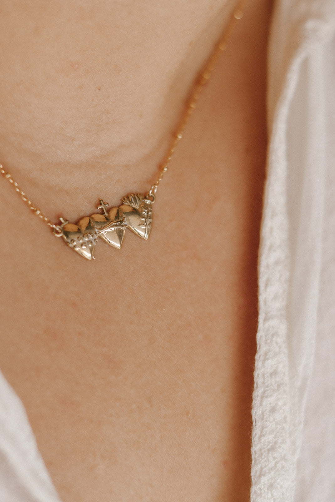Sacred Hearts of the Holy Family Necklace