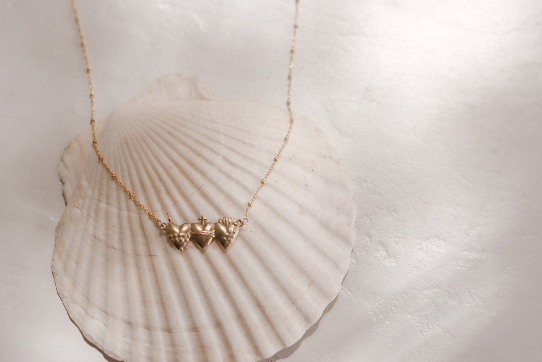 Sacred Hearts of the Holy Family Necklace