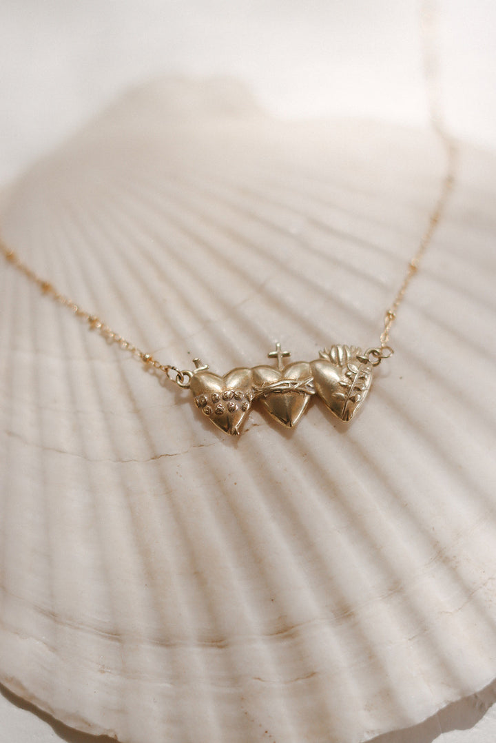 Sacred Hearts of the Holy Family Necklace