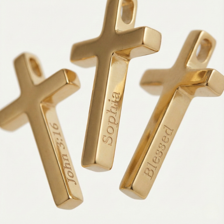 Engraved Cross Necklace