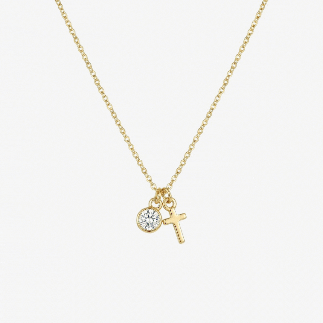 Birthstone Cross Necklace