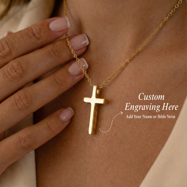 Engraved Cross Necklace