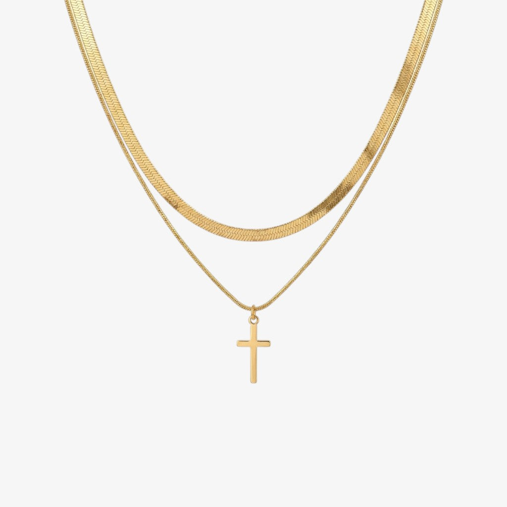 Herringbone Cross Necklace