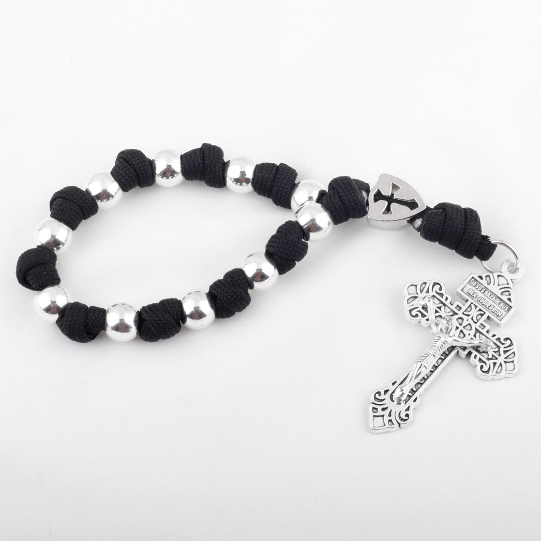 Chic Portable Pocket Rosary with Golden St. Benedict Medal & Crucifix