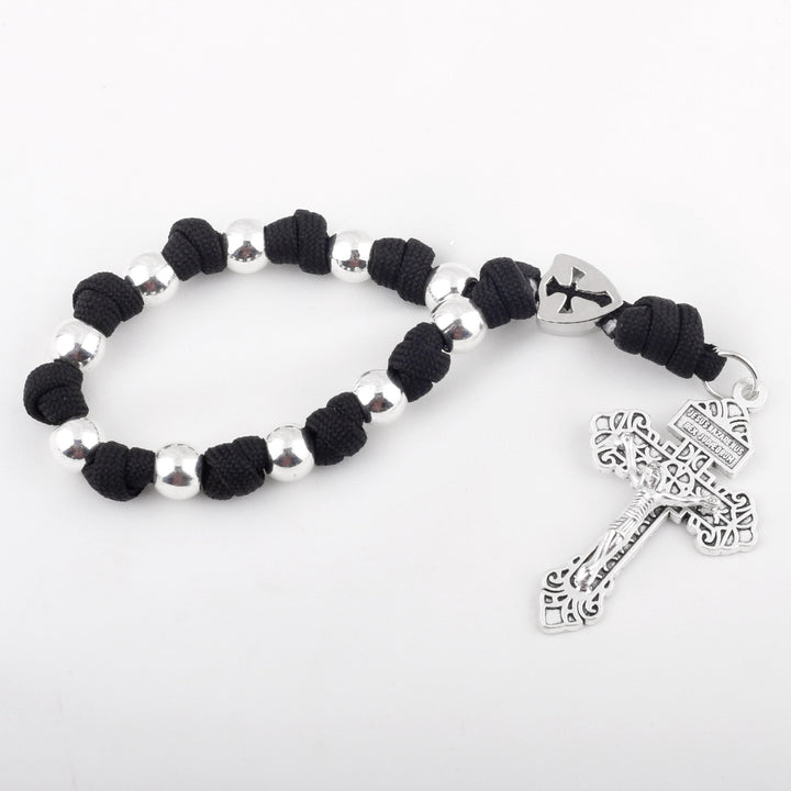 Chic Portable Pocket Rosary with Golden St. Benedict Medal & Crucifix