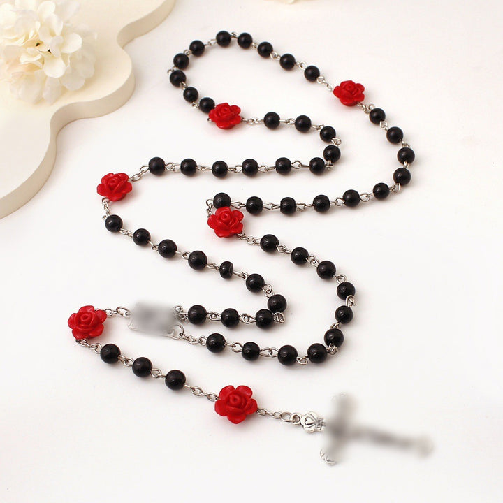 Handmade Purple Pearl & Flower Divine Mercy Rosary