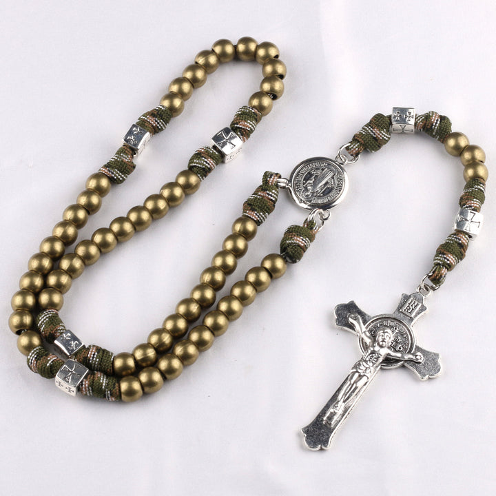 Four-Leaf Clover Crucifix Paracord Rosary