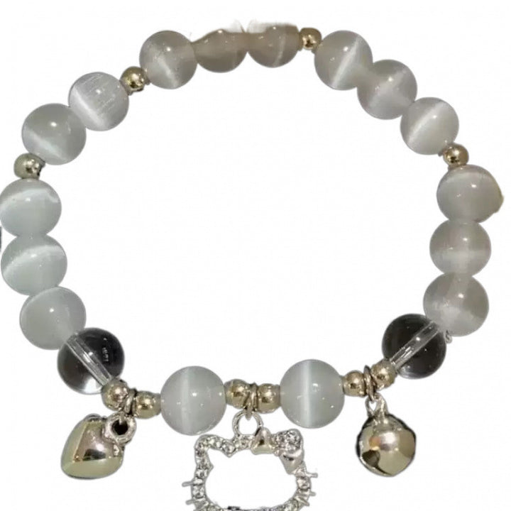 Handmade Grey Blue Rosary with Miraculous Medal