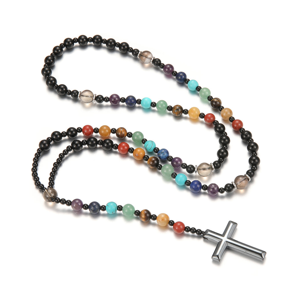 Handmade Rosary with Pink Round Beads & Crucifix, A Floral Tribute to the Sacred Heart