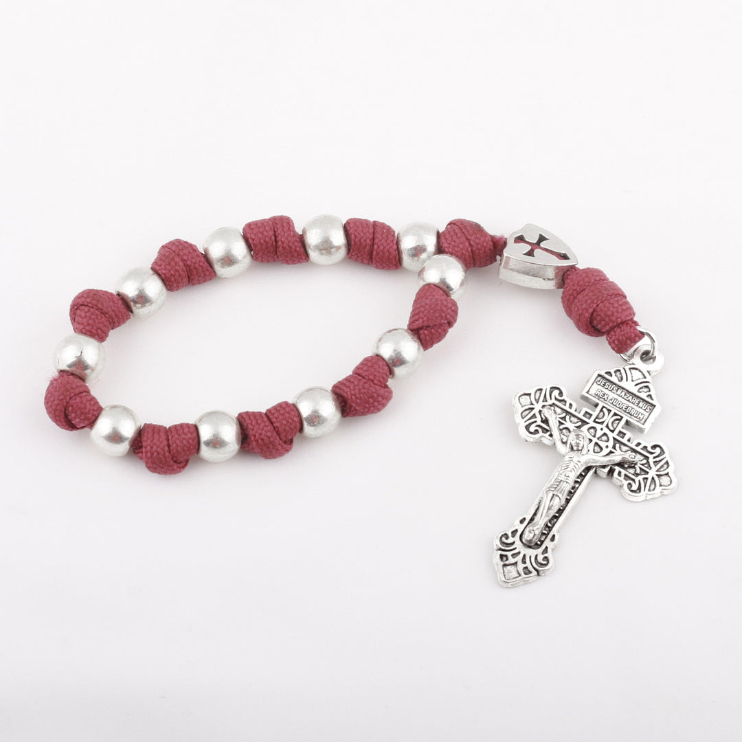 Chic Portable Pocket Rosary with Golden St. Benedict Medal & Crucifix