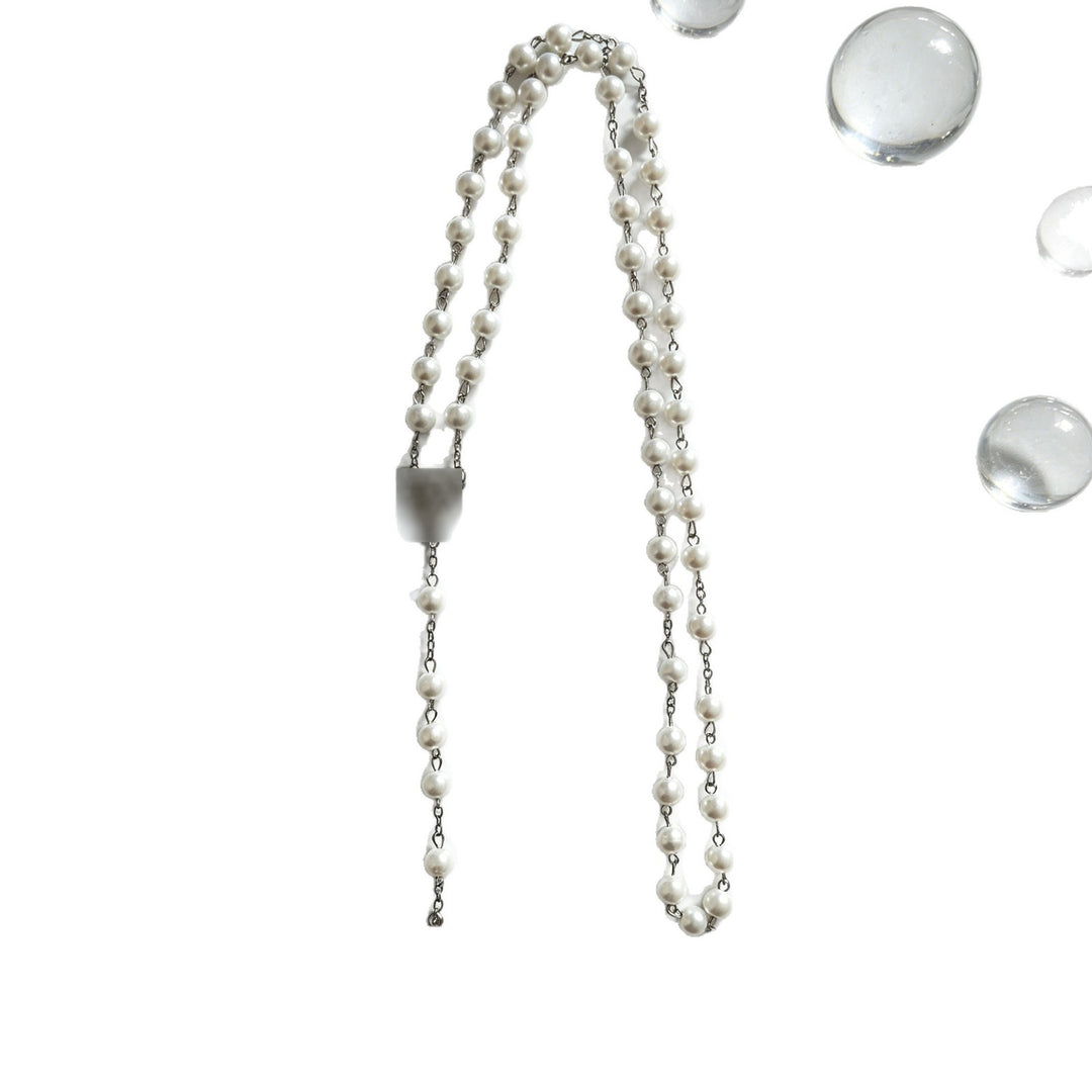 Miraculous Medal & Crucifix, White Pearl Ball Prayer Beads Rosary
