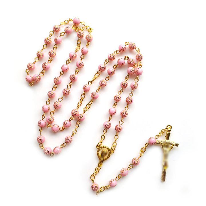 Vibrant Tourmaline Rosary with Golden Chain & Christ Crucifix