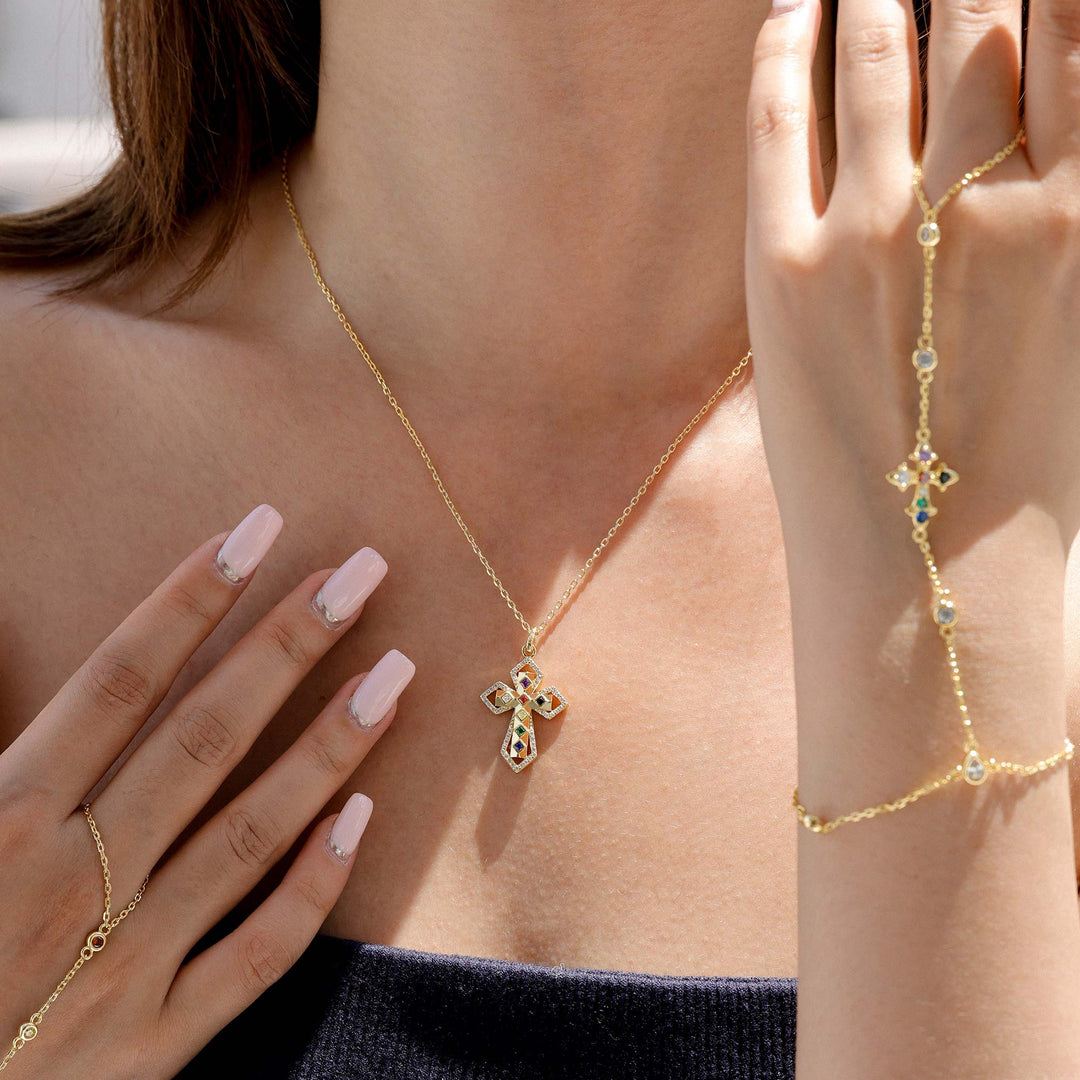 Divine Spectrum Cross Necklace