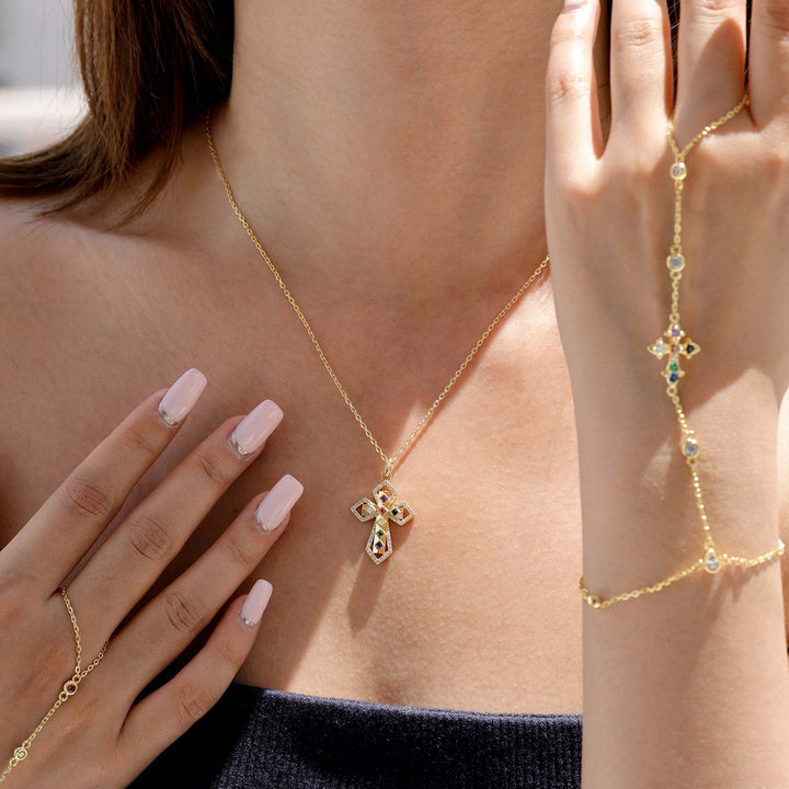 Divine Spectrum Cross Necklace